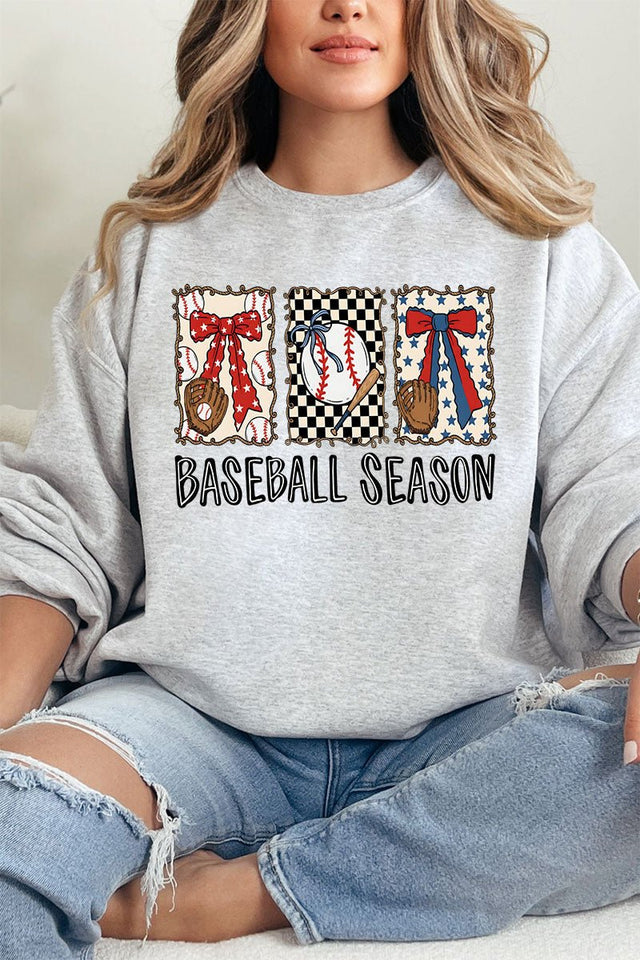 Baseball Season Ribbon Heavy Blend Crew Sweatshirt - Wholesale Accessory Market