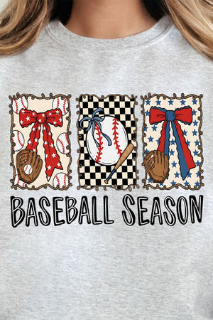 Baseball Season Ribbon Heavy Blend Crew Sweatshirt - Wholesale Accessory Market