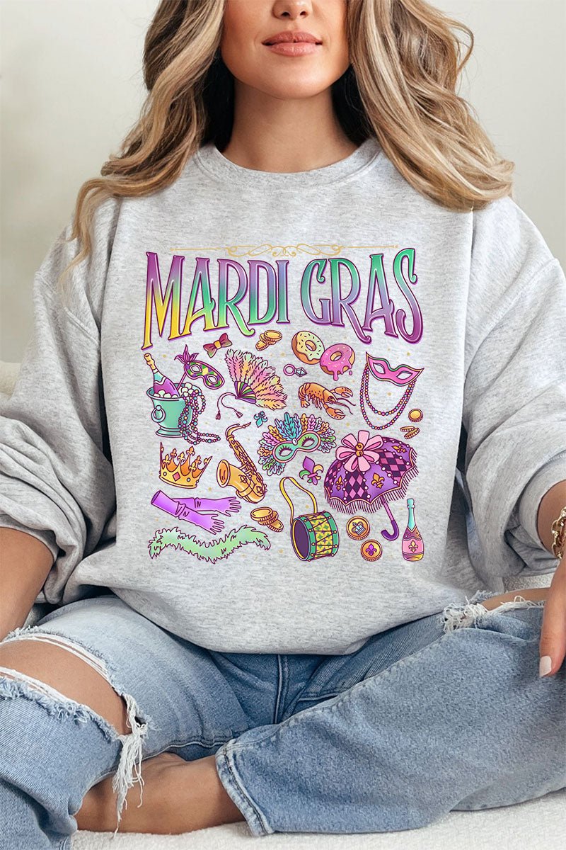 Beads, Bows, and Bourbon St Heavy Blend Crew Sweatshirt - Wholesale Accessory Market