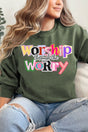 Bold Worship Through The Worry Heavy - weight Crew Sweatshirt - Wholesale Accessory Market