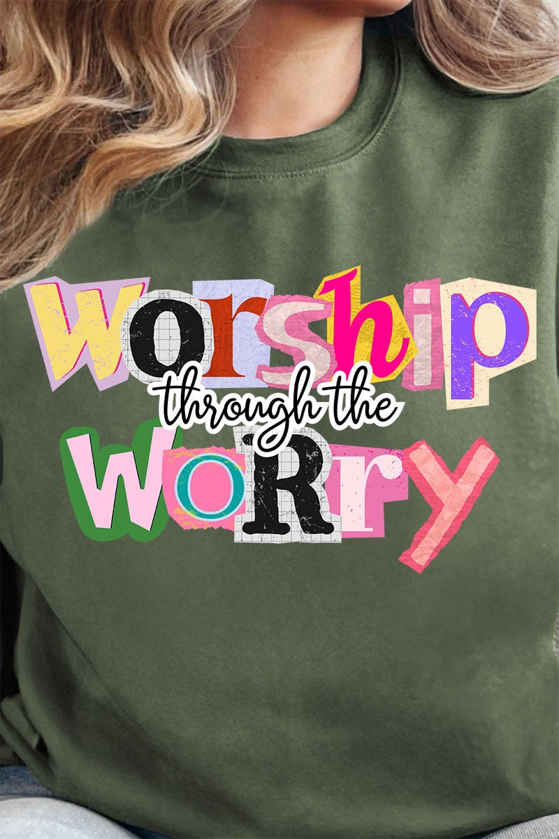 Bold Worship Through The Worry Heavy - weight Crew Sweatshirt - Wholesale Accessory Market
