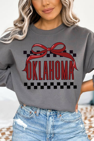 Bow Oklahoma Check Heavy - weight Crew Sweatshirt - Wholesale Accessory Market