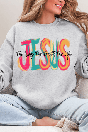 Brushstroke Jesus Heavy Blend Crew Sweatshirt - Wholesale Accessory Market
