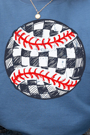 Checkerboard Pitch Heavy - weight Crew Sweatshirt - Wholesale Accessory Market