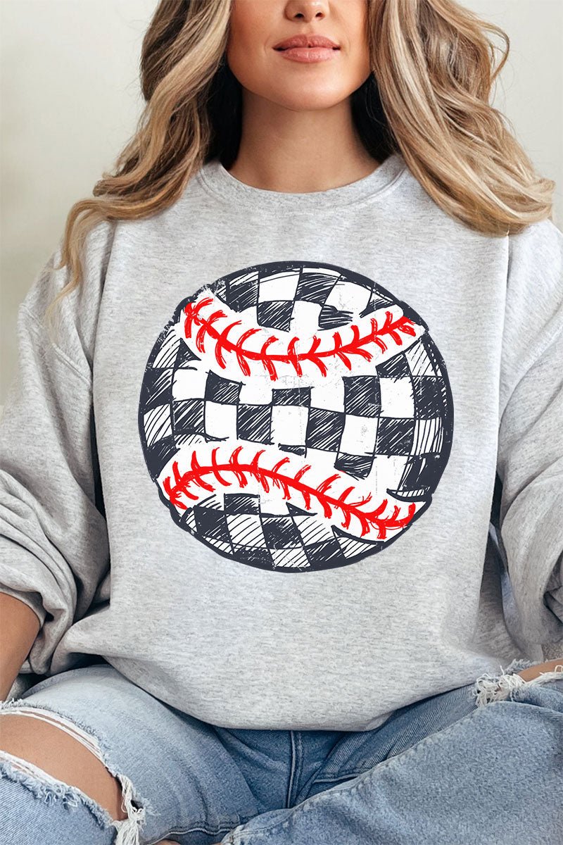 Checkerboard Pitch Heavy - weight Crew Sweatshirt - Wholesale Accessory Market