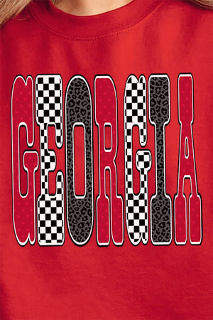 Checkered & Cheetah Georgia Heavy - weight Crew Sweatshirt - Wholesale Accessory Market