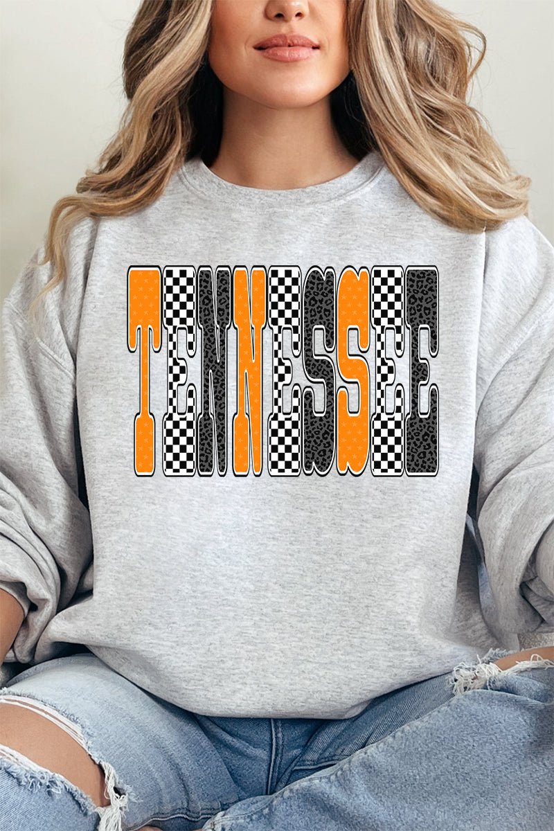 Checkered & Cheetah Tennessee Heavy - weight Crew Sweatshirt - Wholesale Accessory Market