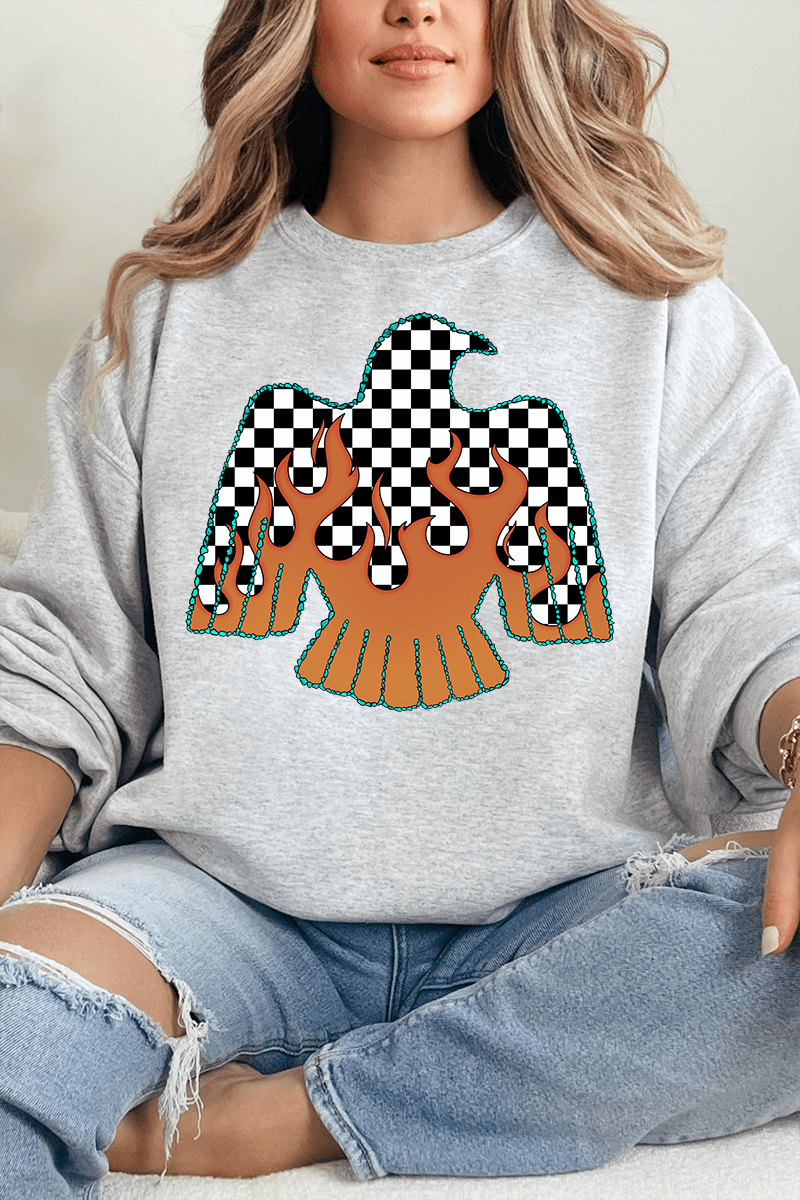 Checkerfire Thunderbird Heavy Blend Crew Sweatshirt - Wholesale Accessory Market