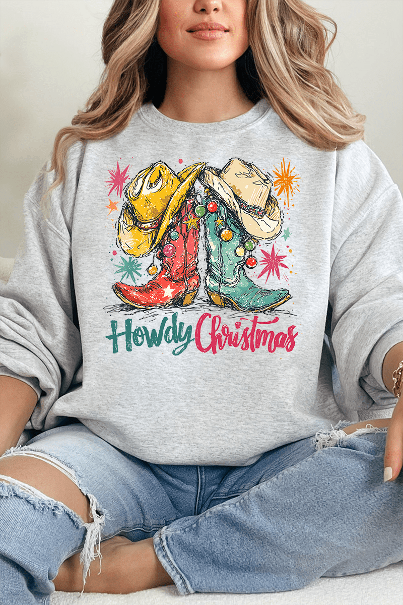 Christmas Boot Scootin' Heavy Blend Crew Sweatshirt - Wholesale Accessory Market