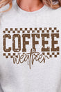 Coffee Weather Vintage Check Heavy Blend Crew Sweatshirt - Wholesale Accessory Market