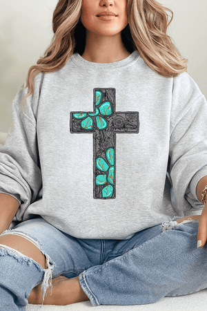 Concho Cross Heavy Blend Crew Sweatshirt - Wholesale Accessory Market