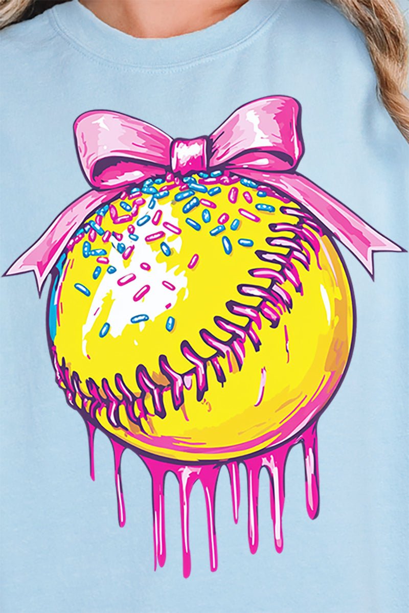 Coquette Drippy Softball Heavy - weight Crew Sweatshirt - Wholesale Accessory Market