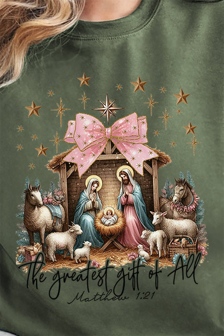 Coquette The Greatest Gift Of All Heavy - weight Crew Sweatshirt - Wholesale Accessory Market