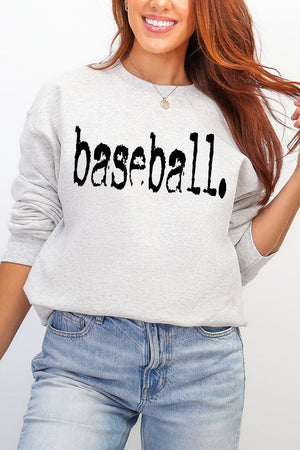 Distressed Baseball. Heavy Blend Crew Sweatshirt - Wholesale Accessory Market