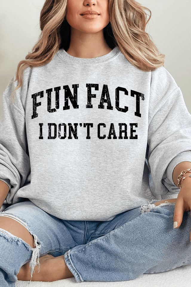 Distressed Fun Fact Heavy Blend Crew Sweatshirt - Wholesale Accessory Market