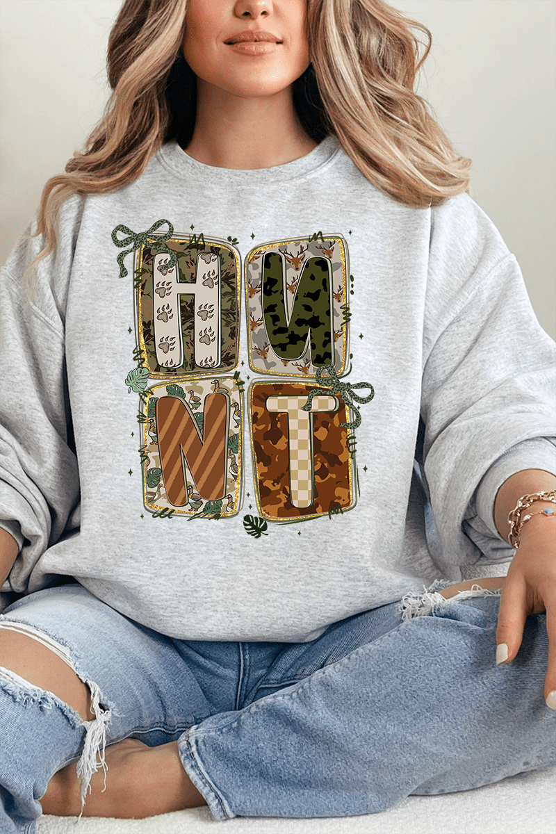 Doodle Coquette Hunt Heavy - weight Crew Sweatshirt - Wholesale Accessory Market