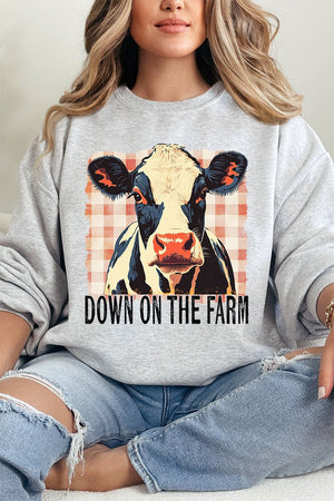 Down On The Farm Cow Heavy Blend Crew Sweatshirt - Wholesale Accessory Market