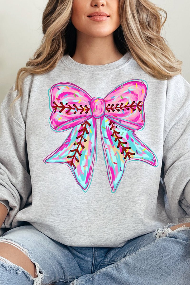 Drippy Ball Bow Heavy - weight Crew Sweatshirt - Wholesale Accessory Market