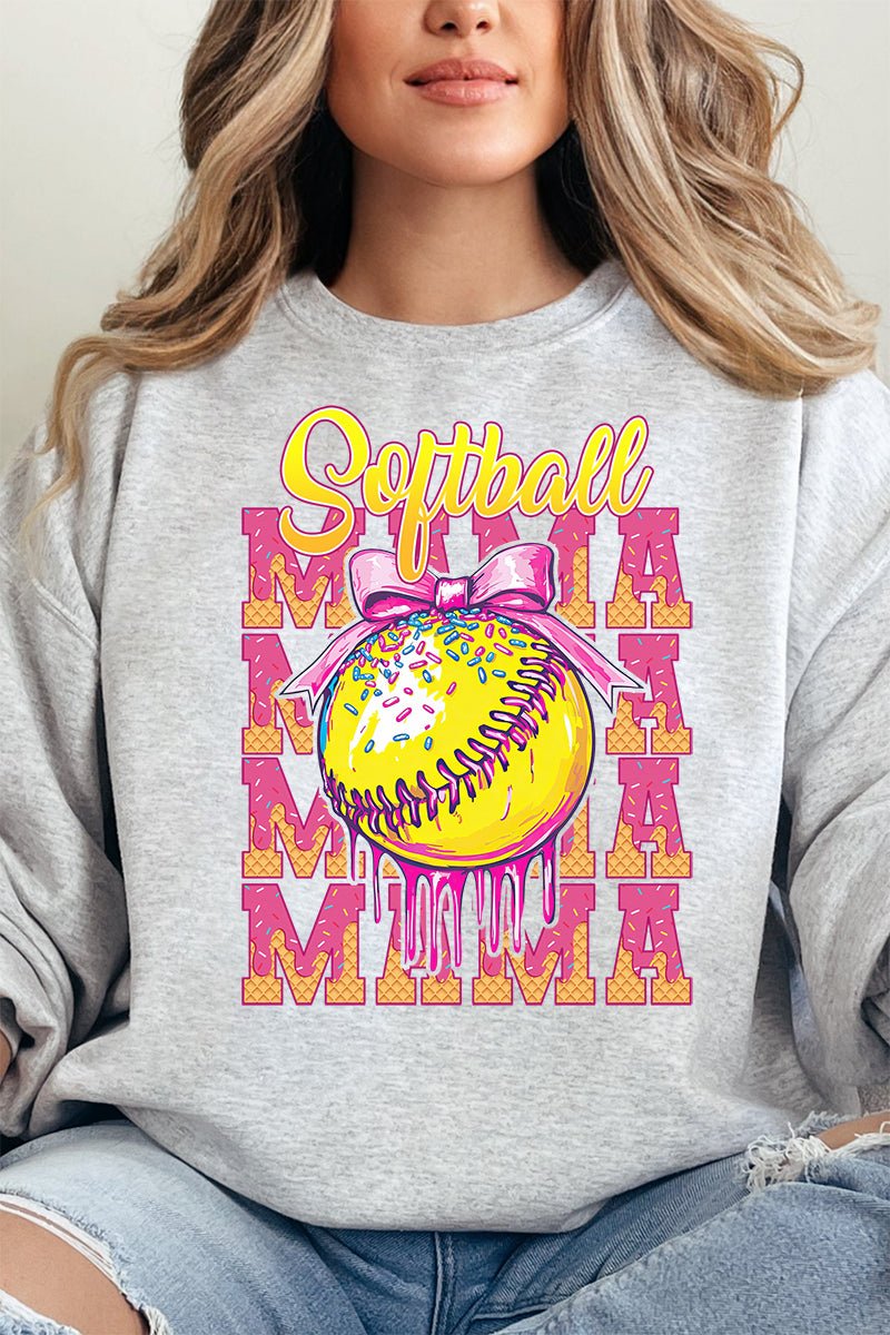 Drippy Stacked Softball Mama Heavy - weight Crew Sweatshirt - Wholesale Accessory Market