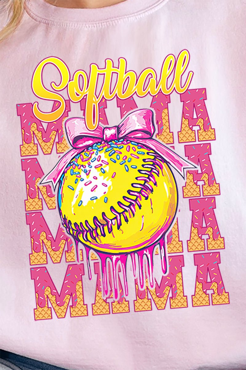 Drippy Stacked Softball Mama Heavy - weight Crew Sweatshirt - Wholesale Accessory Market