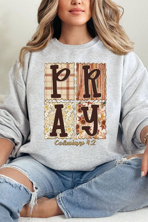 Fall Floral Pray Heavy Blend Crew Sweatshirt - Wholesale Accessory Market