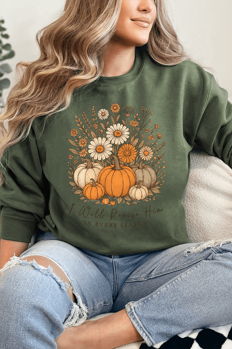 Fall Praise Him Heavy - weight Crew Sweatshirt - Wholesale Accessory Market