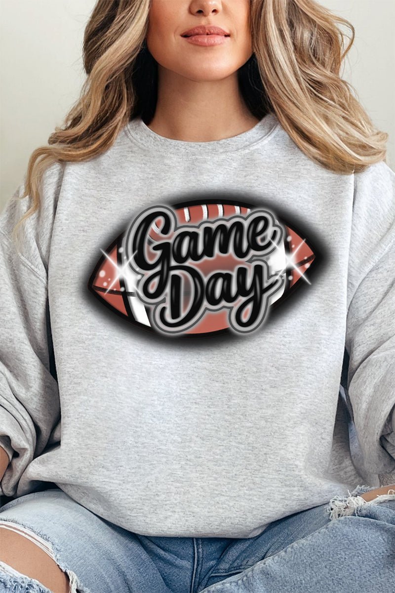 Faux Airbrush Game Day Heavy - weight Crew Sweatshirt - Wholesale Accessory Market