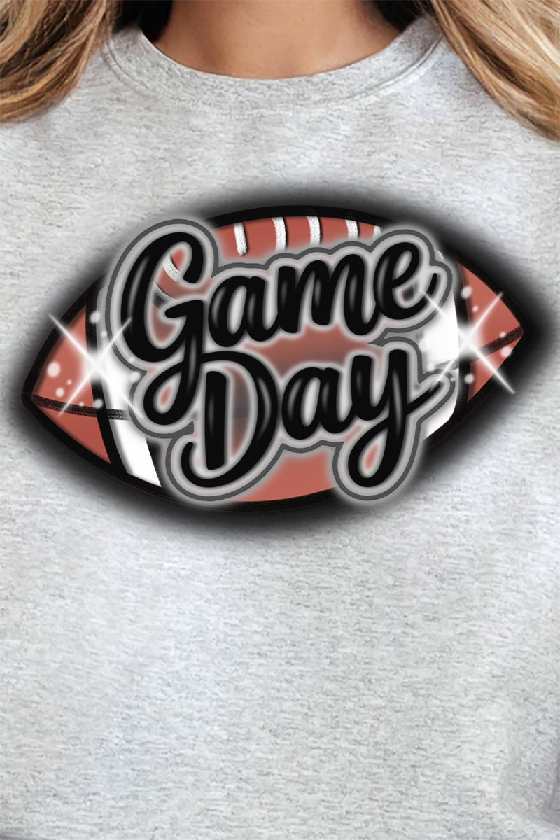 Faux Airbrush Game Day Heavy - weight Crew Sweatshirt - Wholesale Accessory Market