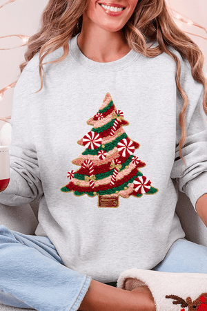 Faux Yarn Candy Cane Wishes Heavy Blend Crew Sweatshirt - Wholesale Accessory Market