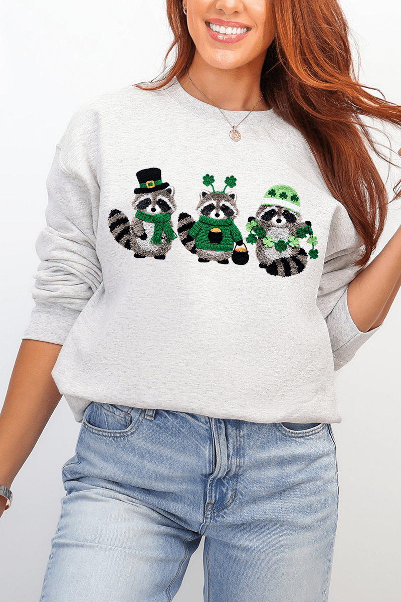 Faux Yarn Clover Crew Heavy Blend Crew Sweatshirt - Wholesale Accessory Market