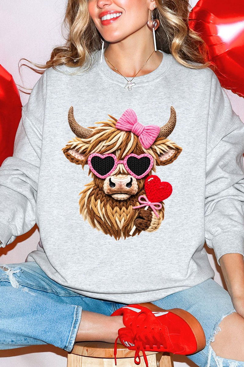 Faux Yarn Highland Romance Heavy Blend Crew Sweatshirt - Wholesale Accessory Market