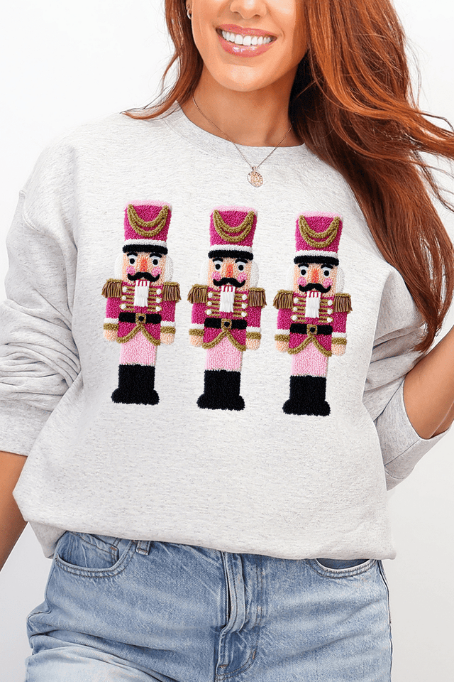 Faux Yarn Holiday Guard Nutcracker Heavy Blend Crew Sweatshirt - Wholesale Accessory Market