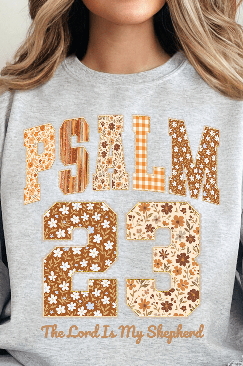 Floral Psalm 23 Heavy - weight Crew Sweatshirt - Wholesale Accessory Market