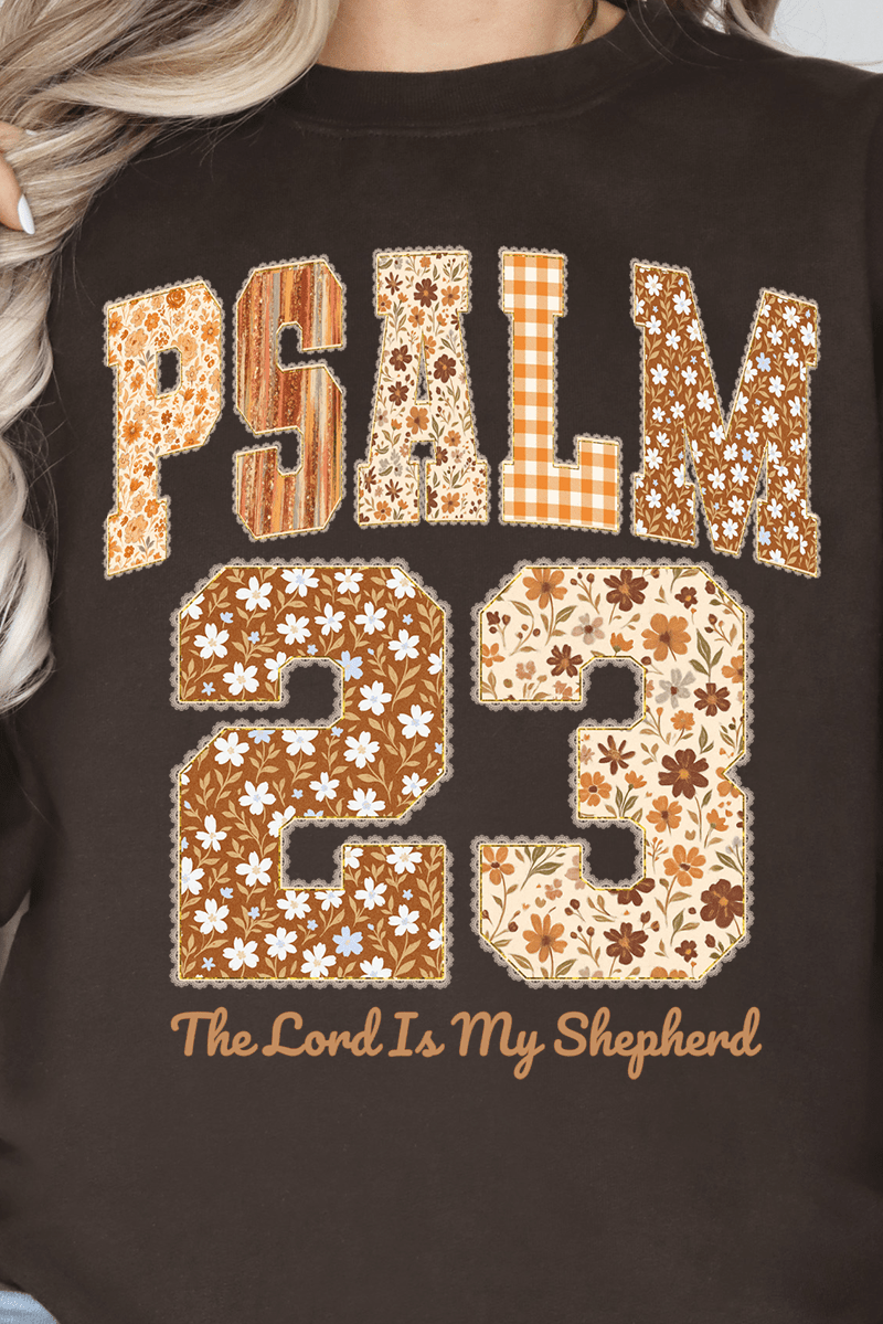 Floral Psalm 23 Heavy - weight Crew Sweatshirt - Wholesale Accessory Market