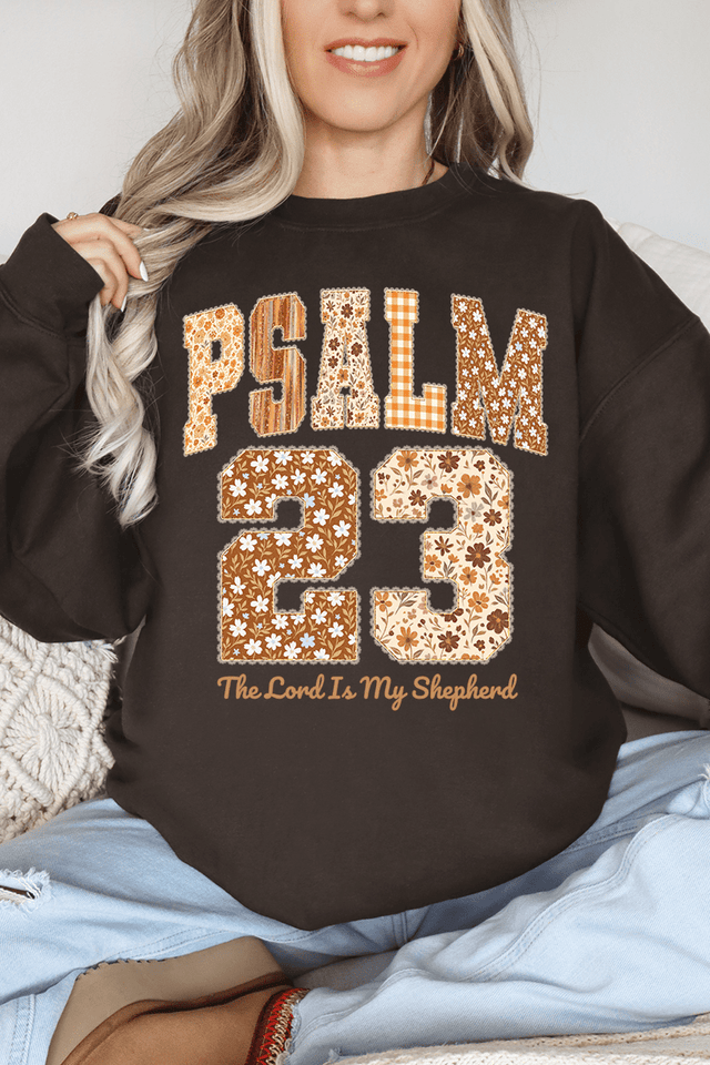 Floral Psalm 23 Heavy - weight Crew Sweatshirt - Wholesale Accessory Market