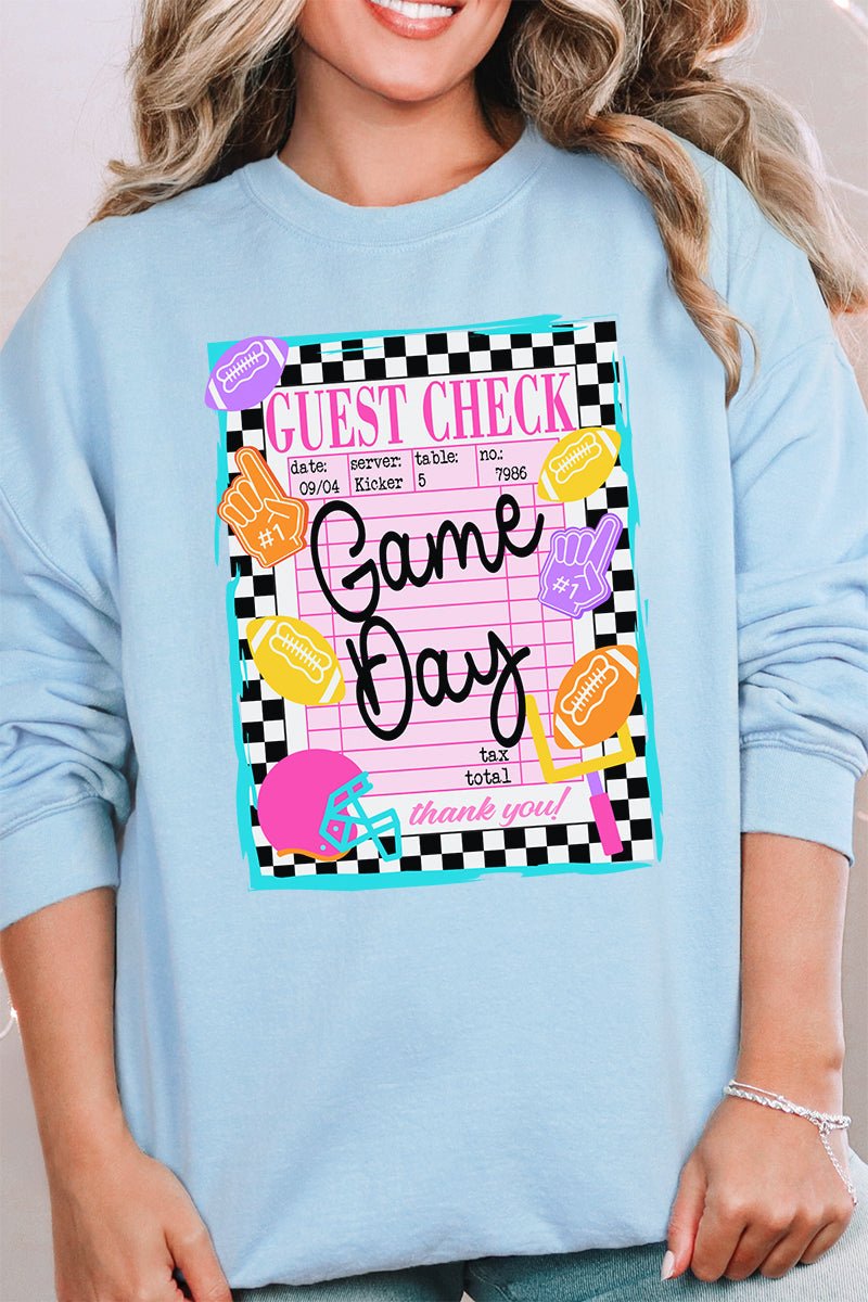Game Day Guest Check Heavy - weight Crew Sweatshirt - Wholesale Accessory Market