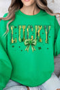 Glitzy Brushed Lucky Heavy - weight Crew Sweatshirt - Wholesale Accessory Market