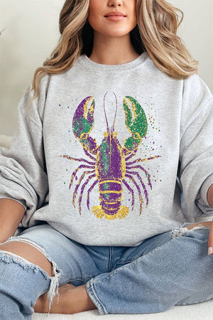 Glitzy Gras Crawfish Heavy Blend Crew Sweatshirt - Wholesale Accessory Market