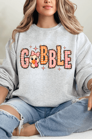 Gobble In Gingham Heavy Blend Crew Sweatshirt - Wholesale Accessory Market