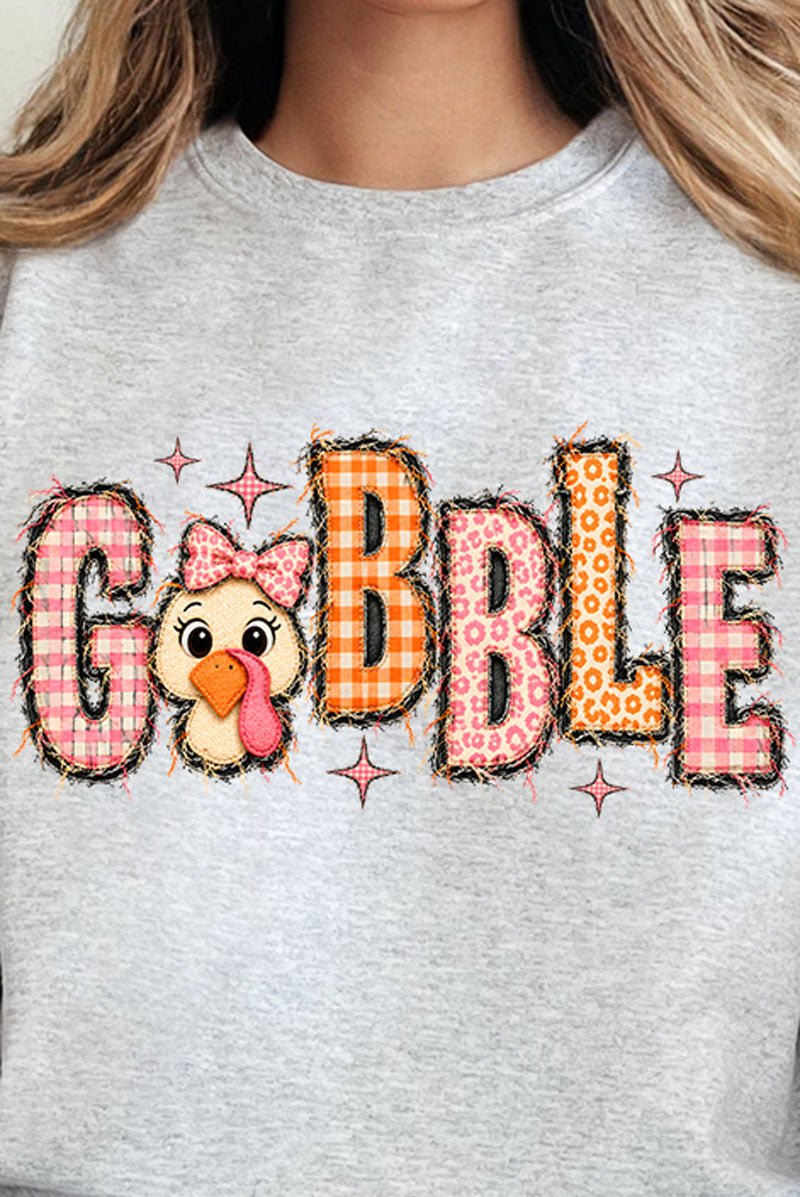 Gobble In Gingham Heavy Blend Crew Sweatshirt - Wholesale Accessory Market