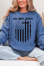 God, Family, Country Heavy - weight Crew Sweatshirt - Wholesale Accessory Market