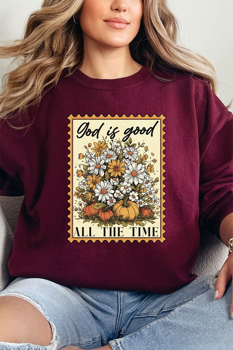 God Is Good Stamp Heavy Blend Crew Sweatshirt - Wholesale Accessory Market