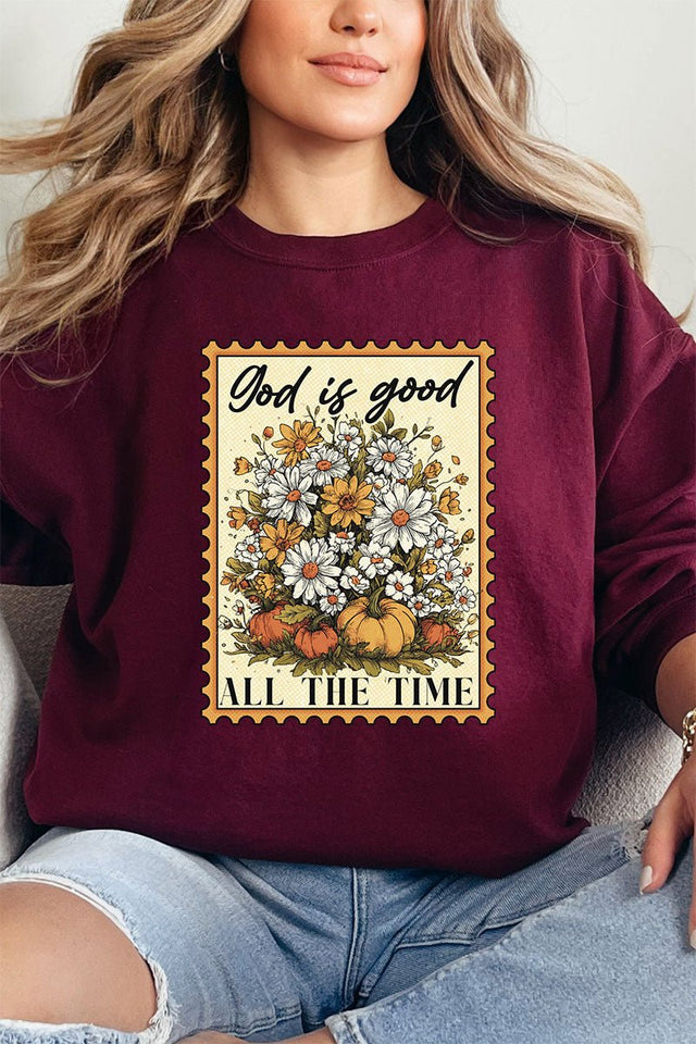 God Is Good Stamp Heavy Blend Crew Sweatshirt - Wholesale Accessory Market