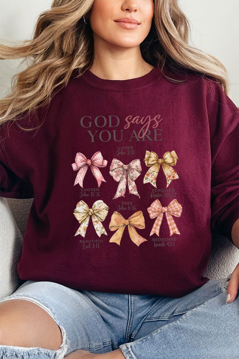 God Says You Are Coquette Heavy - weight Crew Sweatshirt - Wholesale Accessory Market