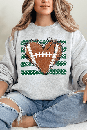 Green Football Sweetheart Heavy Blend Crew Sweatshirt - Wholesale Accessory Market