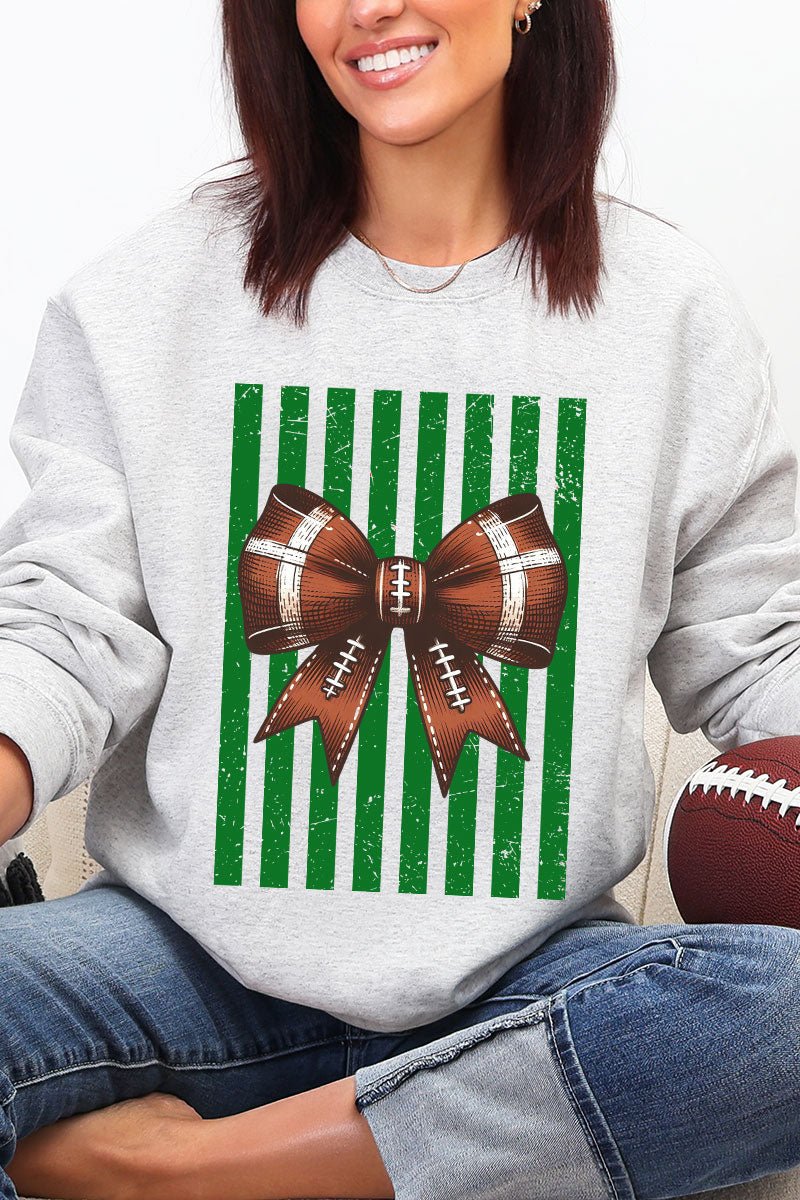 Green Varsity Bow Heavy Blend Crew Sweatshirt - Wholesale Accessory Market