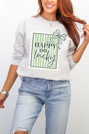 Happy Go Lucky Heavy Blend Crew Sweatshirt - Wholesale Accessory Market