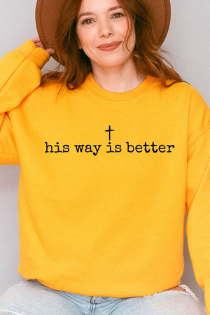 His Way Is Better Heavy - weight Crew Sweatshirt - Wholesale Accessory Market