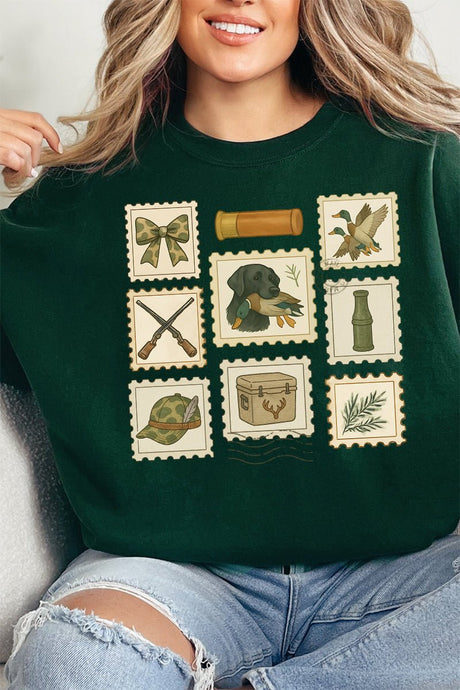Hunting Stamps Heavy - weight Crew Sweatshirt - Wholesale Accessory Market