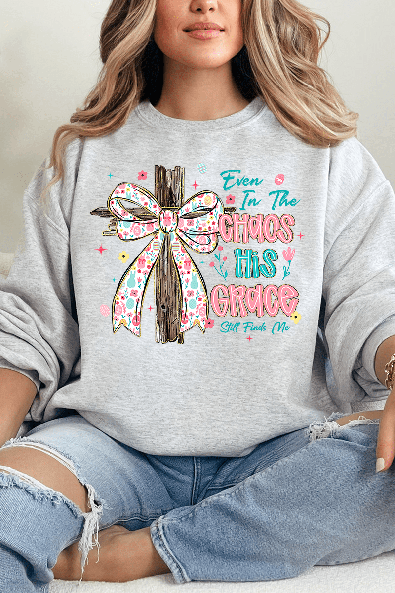 In The Chaos Coquette Cross Heavy Blend Crew Sweatshirt - Wholesale Accessory Market